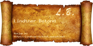 Lindtner Botond névjegykártya